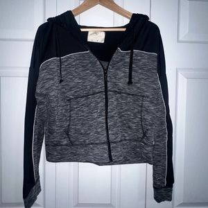 Aeropostale Athleisure Two Tone Light Jacket Sweatshirt with Hood Zip Up
